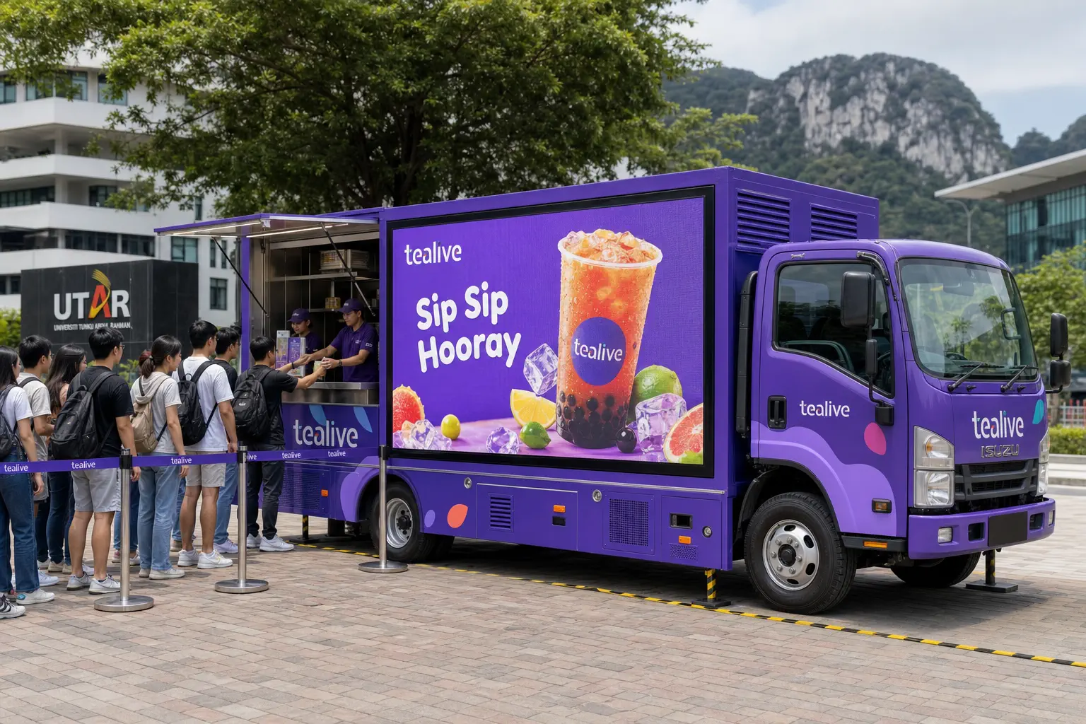 Education Multi-Stop Roadshow activation format with a complete LED truck view