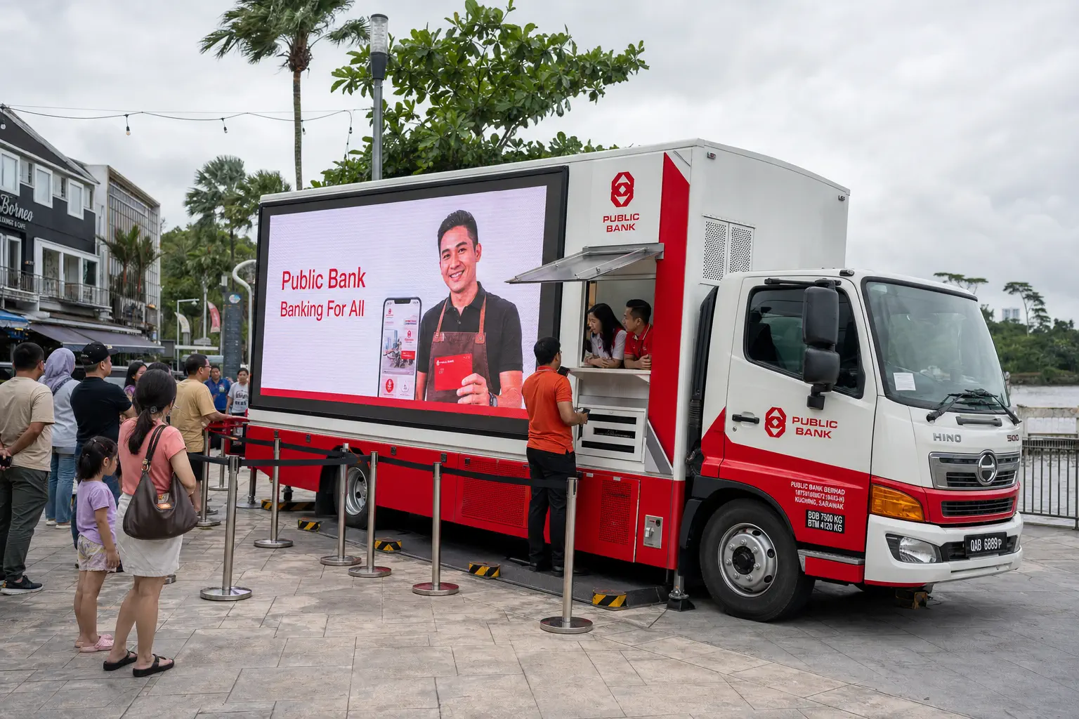 Corporate City Awareness Route activation format with a complete LED truck view