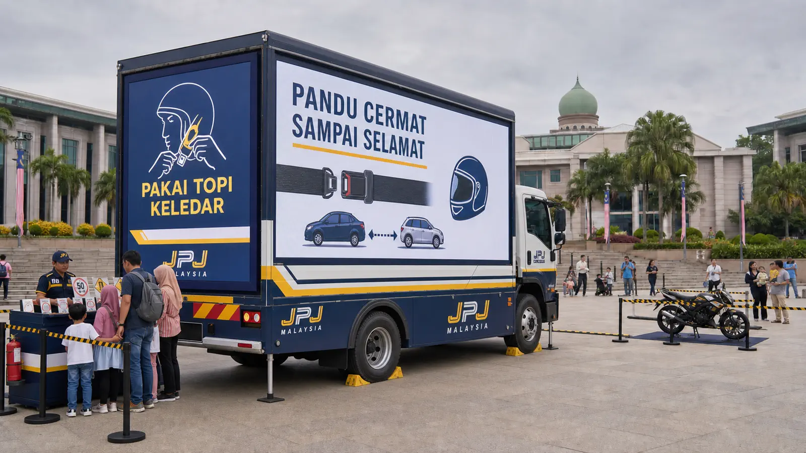 GPS Reporting & Campaign Proof rental activation in Putrajaya, shown as a complete LED truck