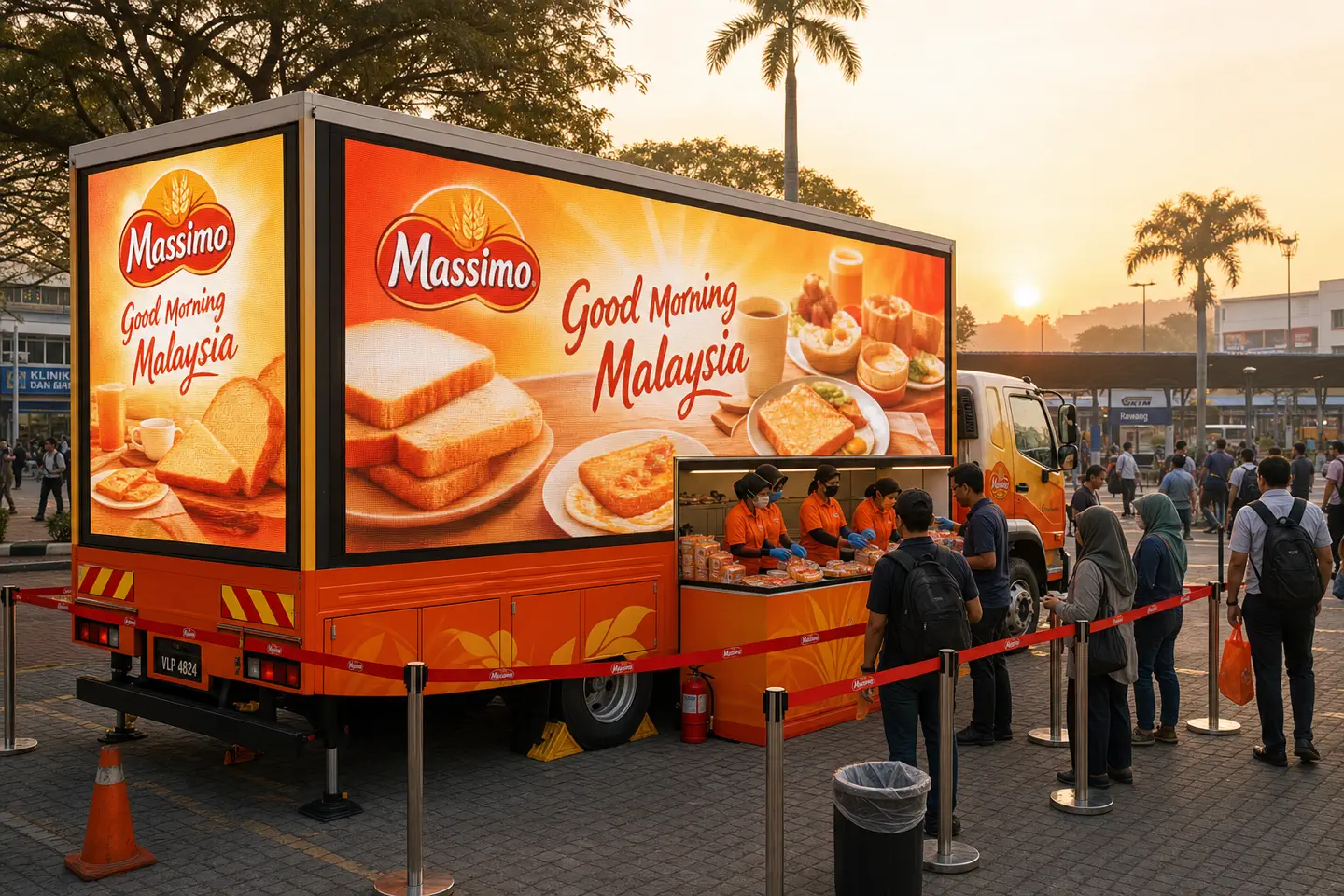 Education Public Viewing Experience activation format with a complete LED truck view