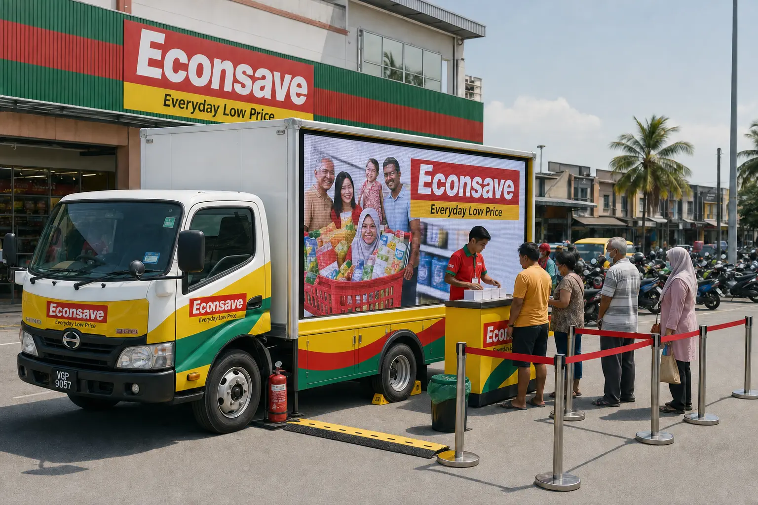 Education Local Promotion Blitz activation format with a complete LED truck view