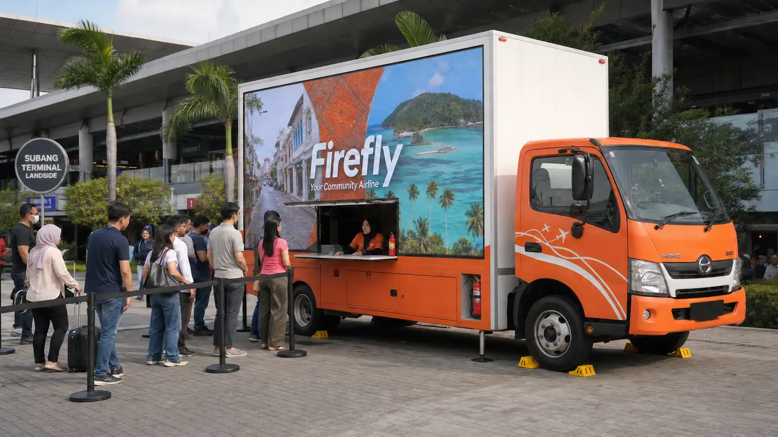 Government & Community Event Entrance Takeover activation format with a complete LED truck view