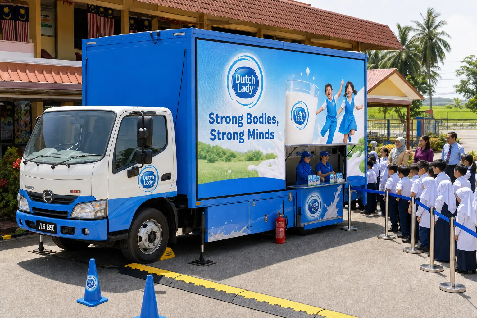 Education Live Broadcast Event activation format with a complete LED truck view