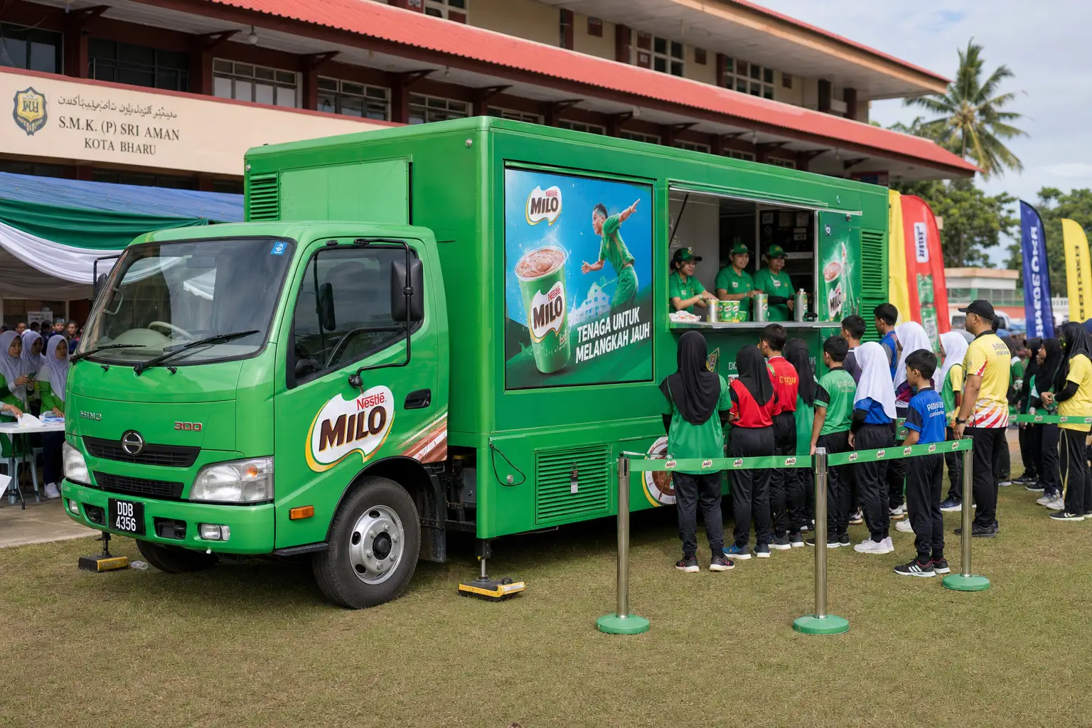 Sports & Fan Zone Event Entrance Takeover activation format with a complete LED truck view