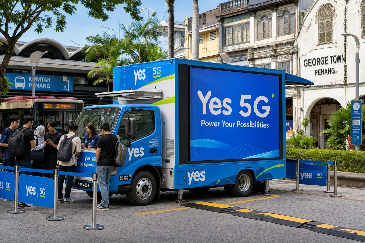Corporate Live Broadcast Event activation format with a complete LED truck view