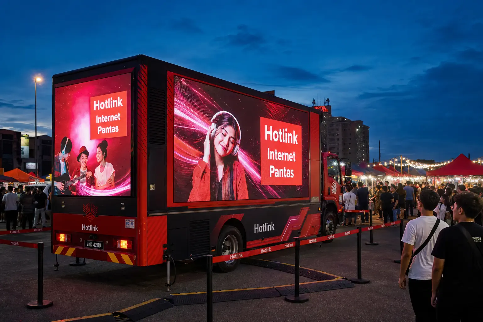 Corporate Event Entrance Takeover activation format with a complete LED truck view