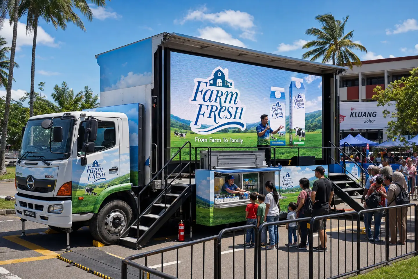 FMCG & Sampling Sampling & Demonstration activation format with a complete LED truck view