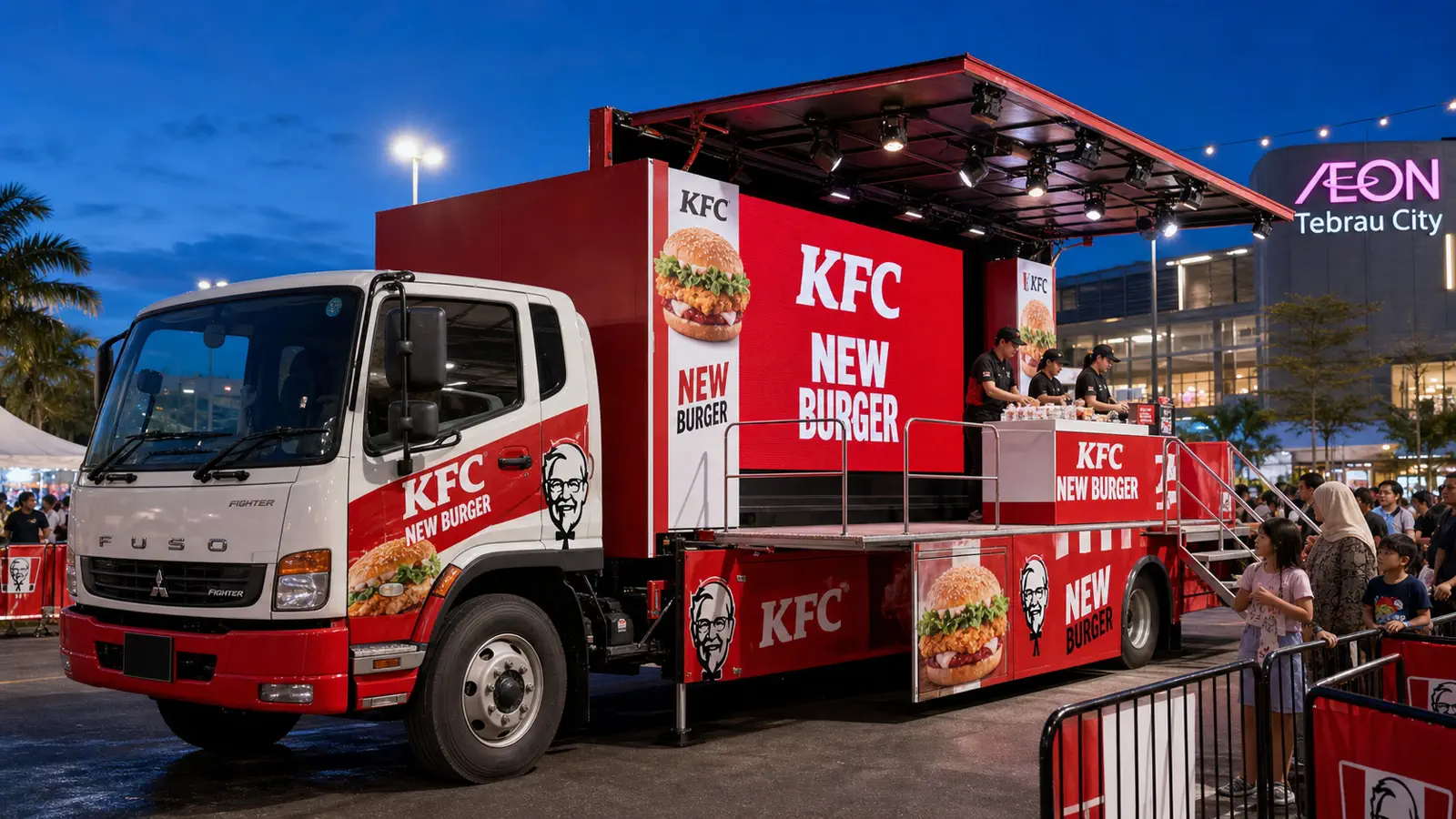 Mobile LED Stage rental truck for new-menu launch in Johor Bahru