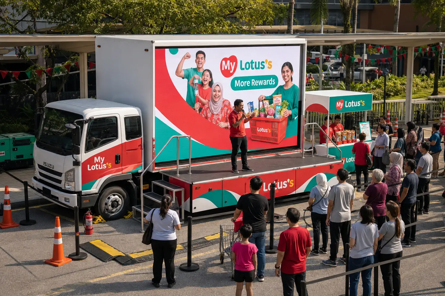 Automotive Launch Day Activation activation format with a complete LED truck view