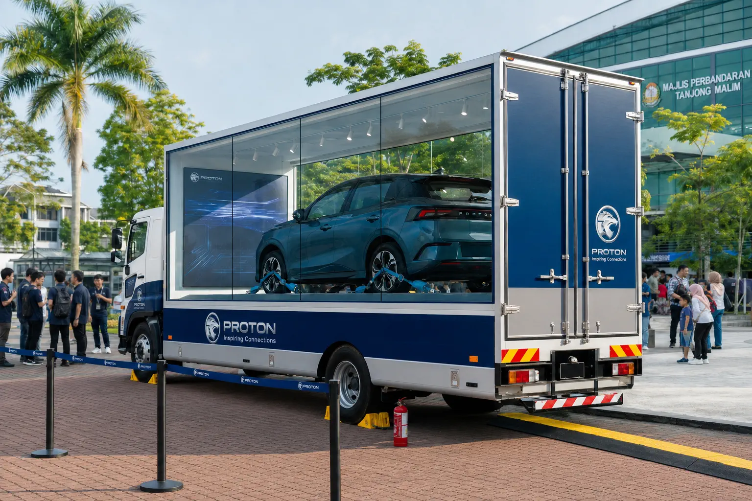 Sports & Fan Zone Premium Product Showcase activation format with a complete LED truck view