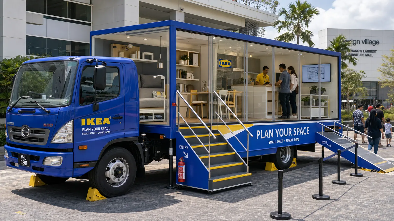 Corporate Premium Product Showcase activation format with a complete LED truck view