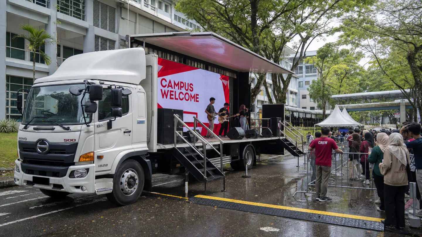 Campus mobile LED stage rental concept in Johor