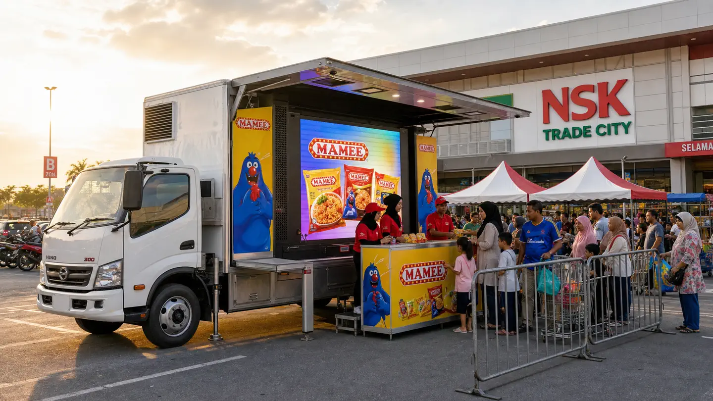 FMCG supermarket LED truck rental concept in Kuala Lumpur